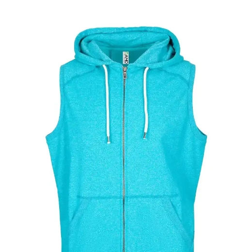 Picture of RAMO, Mens Heather Sleeveless Zip Hoodie